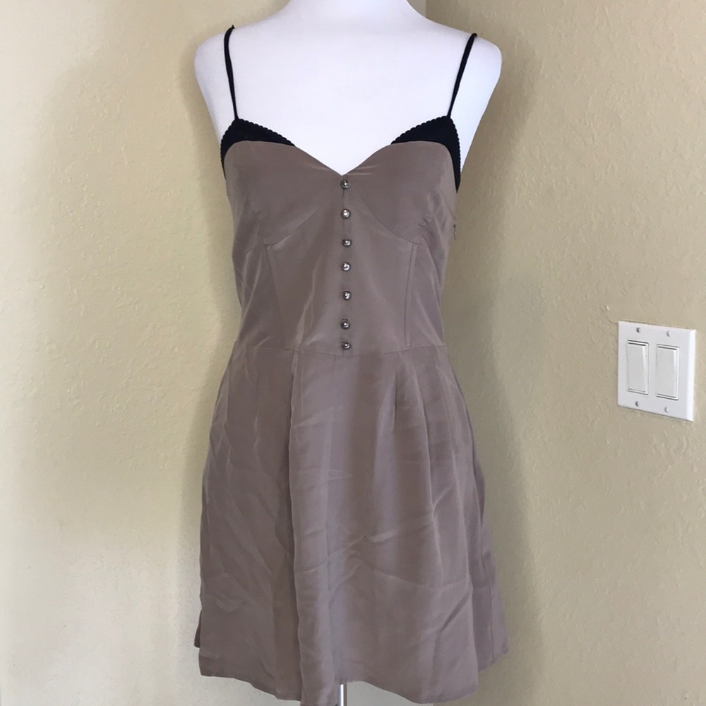 DOLCE VITA Tan Silk Mesh Dress XS